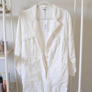 Alex Mill white corduroy jumpsuit - size large nwt